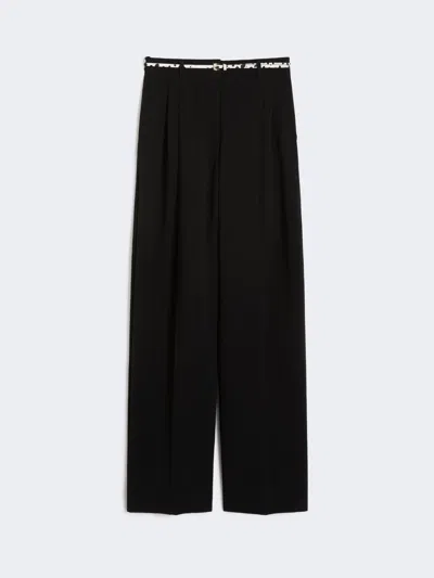 Max Mara Pantalon Fluide En Cady In Black