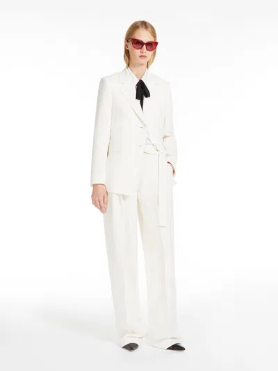 Max Mara Flowing Cady Trousers In White