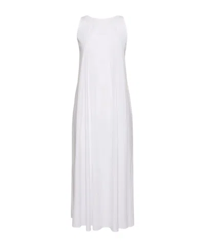 Max Mara Flowing Cotton Poplin Dress In White