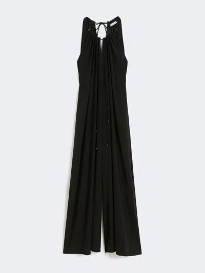 Max Mara Flowing Envers Satin Jumpsuit In Black