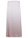 Max Mara Flowing Mid-calf Skirt With Side Slit In Pink