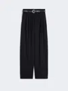 Max Mara Flowing Pure Wool Trousers In Black