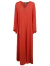 Max Mara Flowing Red Triacetate Maxi Dress In Red