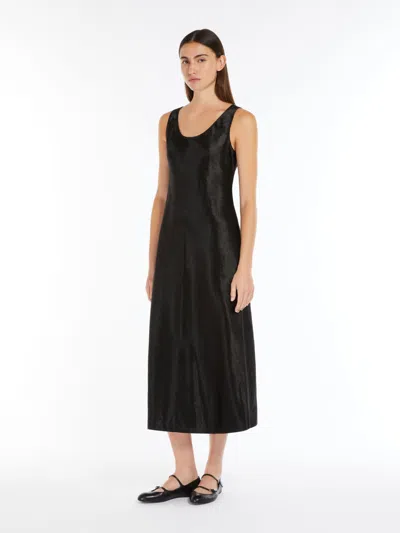 Max Mara Flowing Satin Dress In Black