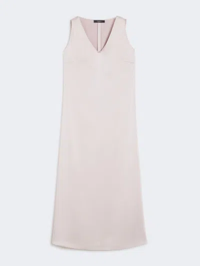 Max Mara Flowing Satin Dress In White