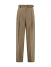 Max Mara Flowing Trousers In Pure Wool In Brown