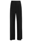 Max Mara Wide Leg Viscose Jersey Trousers In Black