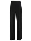Max Mara Wide Leg Viscose Jersey Trousers In Black