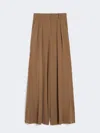 Max Mara Flowing Viscose Jersey Trousers In Brown