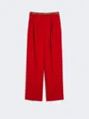 Max Mara Flowing Wool Trousers In Red