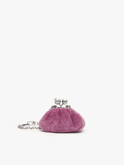 Max Mara Fluffy Fabric Nano Pasticcino Bag In Dark Violet