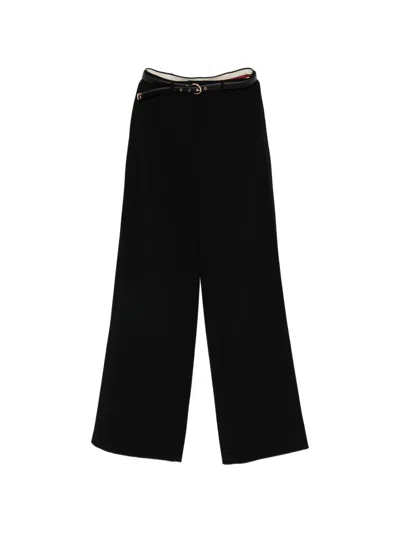 Max Mara Fluid Belt Trousers In Black