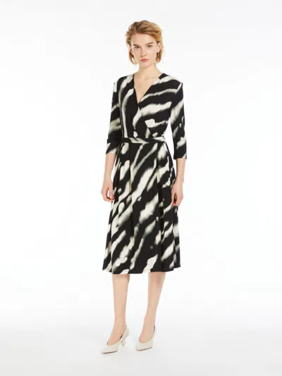 Max Mara Fluid Jersey Dress In Black