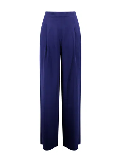 Max Mara Fluid Pants In Envers Satin In Blue