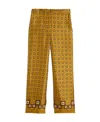Max Mara Fluid Printed Silk Casual Pants In Brown