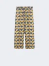 Max Mara Fluid Printed Silk Trousers In Yellow