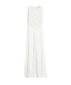 Max Mara Fluid Satin Jumpsuit In White