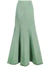 MAX MARA FLUTED DENIM MAXI SKIRT