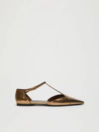 Max Mara Fmsilkway Footwear Bronze In Burgundy