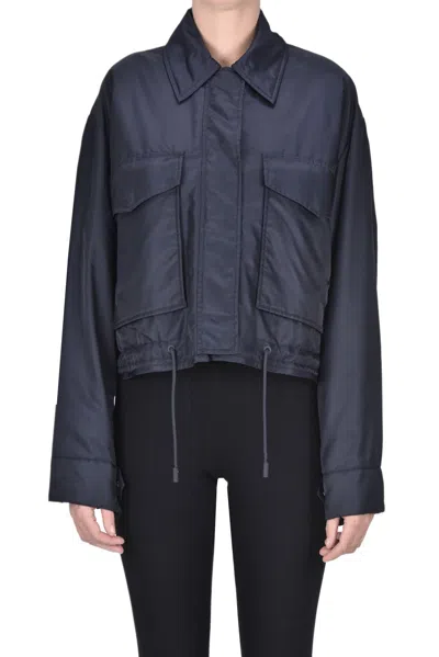Max Mara Foglia Cropped Jacket In Blue