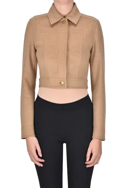 Max Mara Foglia Cropped Jacket In Brown