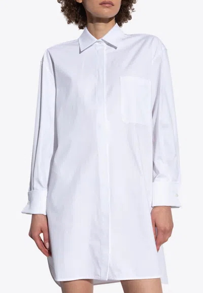 Max Mara Folgore Mini Shirt Dress In White