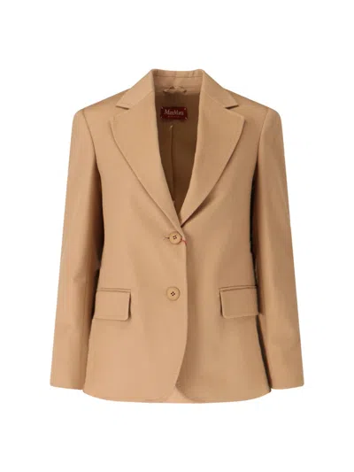 Max Mara 'folgore' Single-breasted Blazer In Brown
