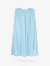 Max Mara Light Blue Footing Silk Chiffon Dress In Blue