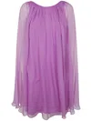 Max Mara Purple Silk Midi Dress In Multicolour