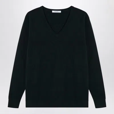 Max Mara Women's Forest Green Wool Sweater In Black