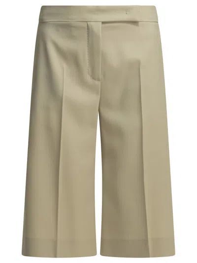 Max Mara Formal Beige Virgin Wool Mohair Shorts In Green