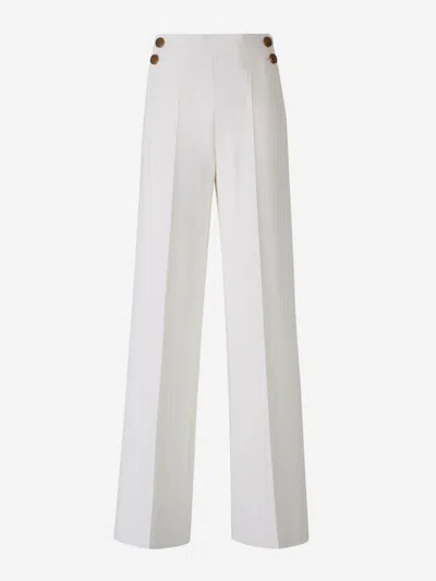 Max Mara Formal Wool Pants In White