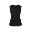 Max Mara Fornovo Sleeveless V-neck Tailored Gilet In Black