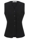Max Mara Fornovo Sleeveless V-neck Tailored Gilet In Black