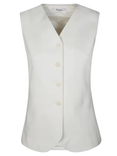 Max Mara Fornovo Jersey Gilet In Bianco