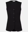 Max Mara Tailored Black Waistcoat With Deep V-neckline And Button Detail