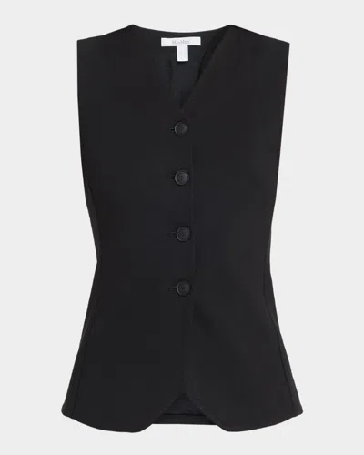 Max Mara Fornovo Single-breasted Slim Vest In Black
