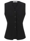 Max Mara Fornovo Sleeveless V-neck Tailored Gilet In Black