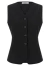 Max Mara Fornovo Sleeveless V-neck Tailored Gilet In Black