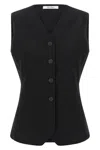 Max Mara Fornovo Sleeveless V-neck Tailored Gilet In Black