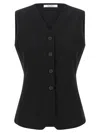 Max Mara Fornovo Sleeveless V-neck Tailored Gilet In Black