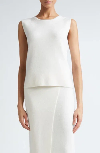 Max Mara Fosco Cashmere Sweater Tank In White
