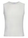 Max Mara Fosco Crew Neck Sleeveless Top In White