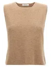 Max Mara Knit Fabric Round Neck Sleeveless Top In Brown
