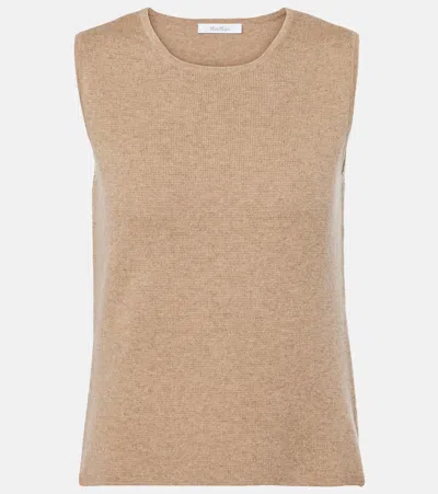 Max Mara Fosco Wool And Cashmere Sweater Vest In Beige