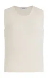Max Mara Fosco Wool-cashmere Top In White
