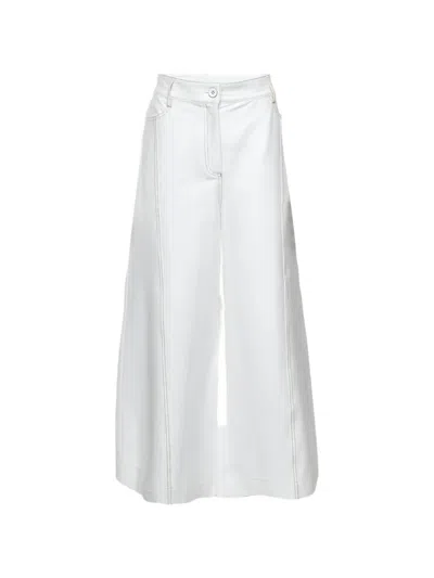 Pre-owned Max Mara Foster Logo-patch Jeans In White