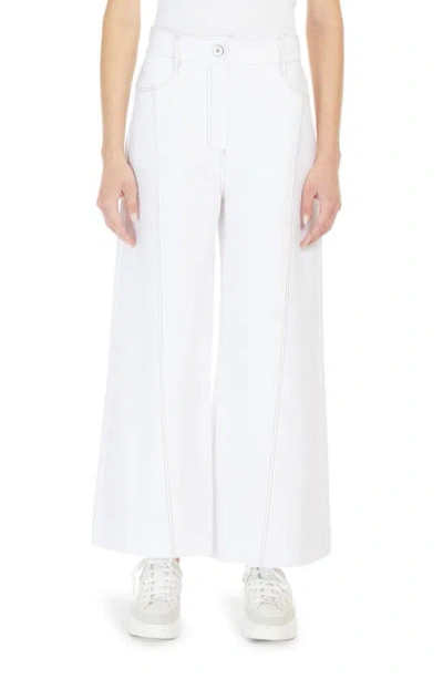 Max Mara Foster Wide Leg Jersey Trousers In 3 White