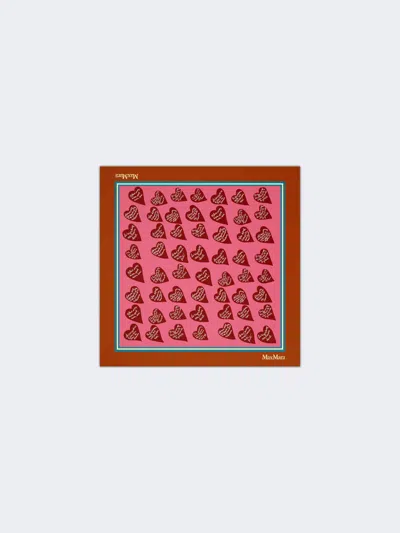 Max Mara Foulard En Sergé De Soie Imprimée In Pink
