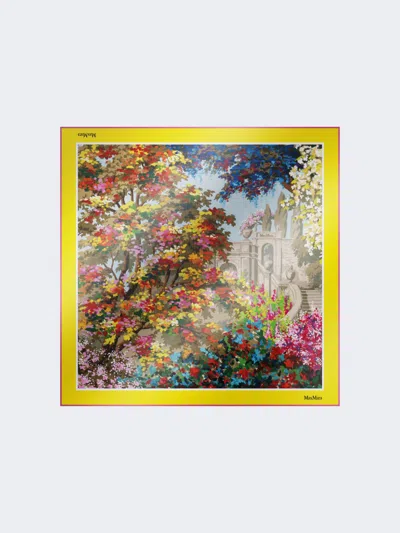 Max Mara Square Scarf Floral Motif Rolled Edges In Multi